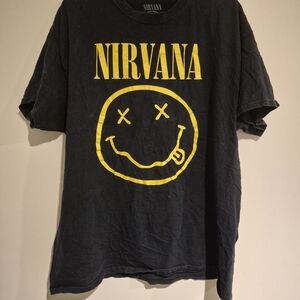 Nirvana Black T-Shirt with Yellow Logo